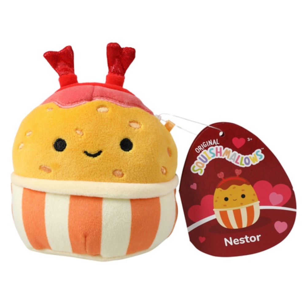 ⚡️NWT 4.5” Nestor the Chicken Nugget with Heart Headband Valentine Squishmallow